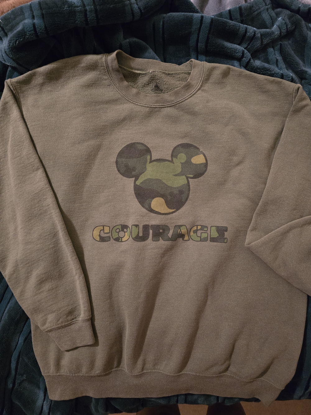 Disney Olive Green Camo 'Courage' Sweatshirt